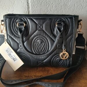 Valentino Orlandi Black Quilted Crossbody Bag